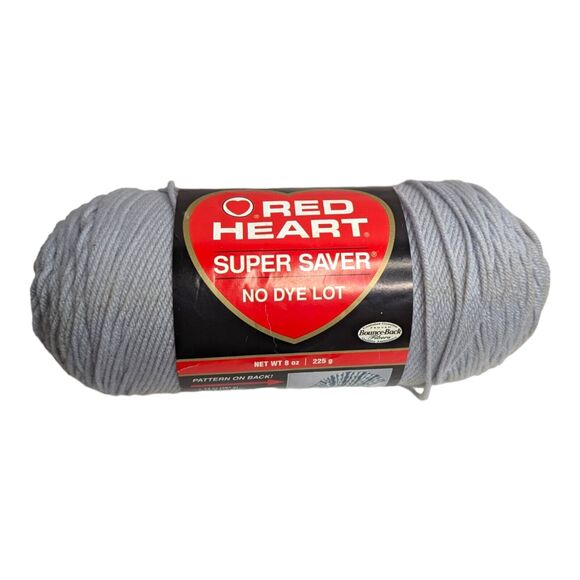 Red Heart Super Saver Yarn Light Gray No Dye Lot 4 Ply Worsted 8oz Yarn New - Picture 4 of 5